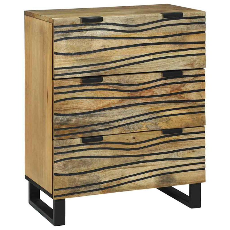 60cm Solid Wood Sideboard, Brown