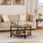 Round Coffee Table for Living Room Rustic Center Table with Storage Shelf Wood Circle Coffee Table with Sturdy Metal Legs