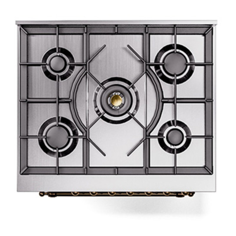 ILVE Nostalgie II 30 in Dual Fuel Range, Liquid Propane, Antique White/Bronze