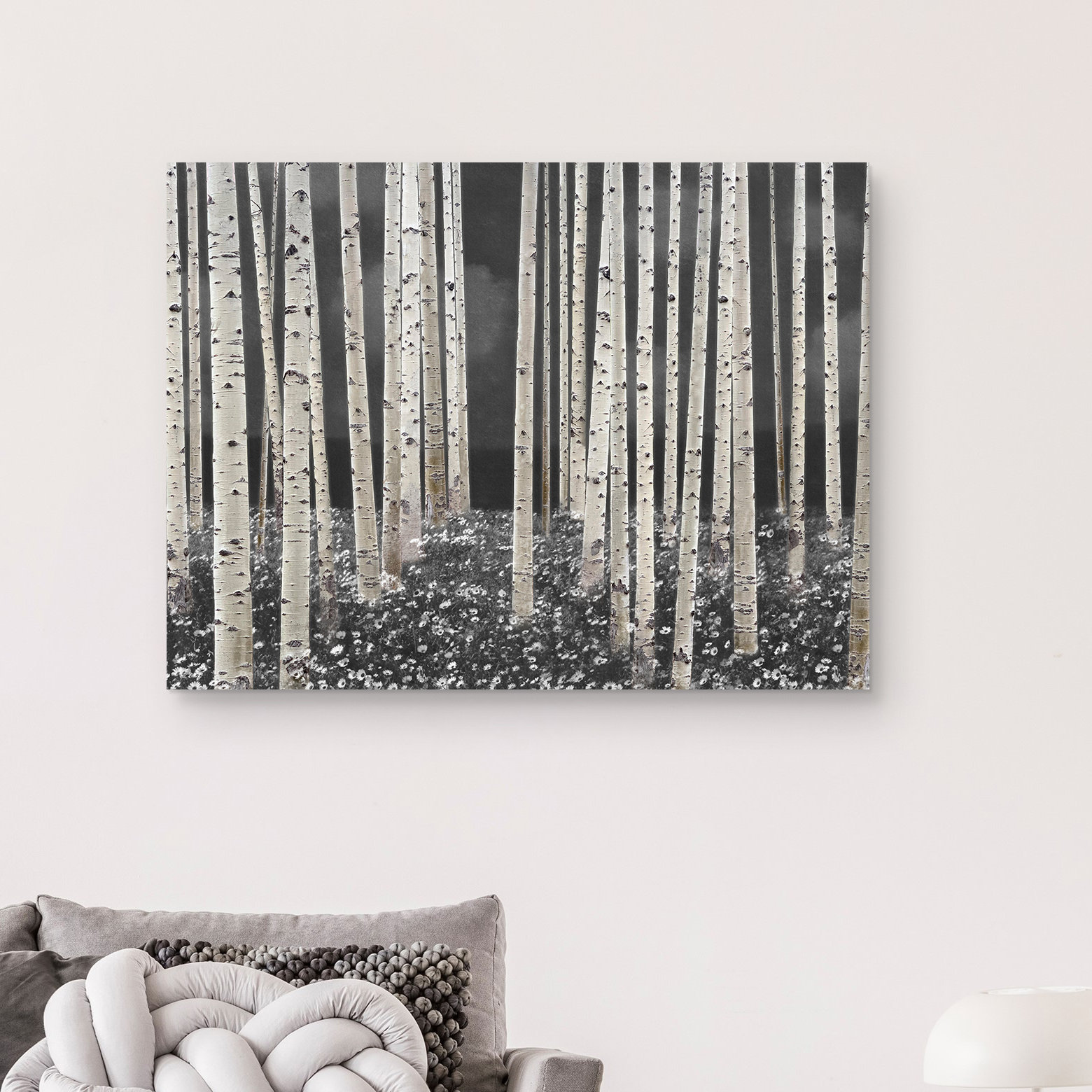 Millwood Pines Birch Forest Dusk - Wrapped Canvas Print on Canvas | Wayfair