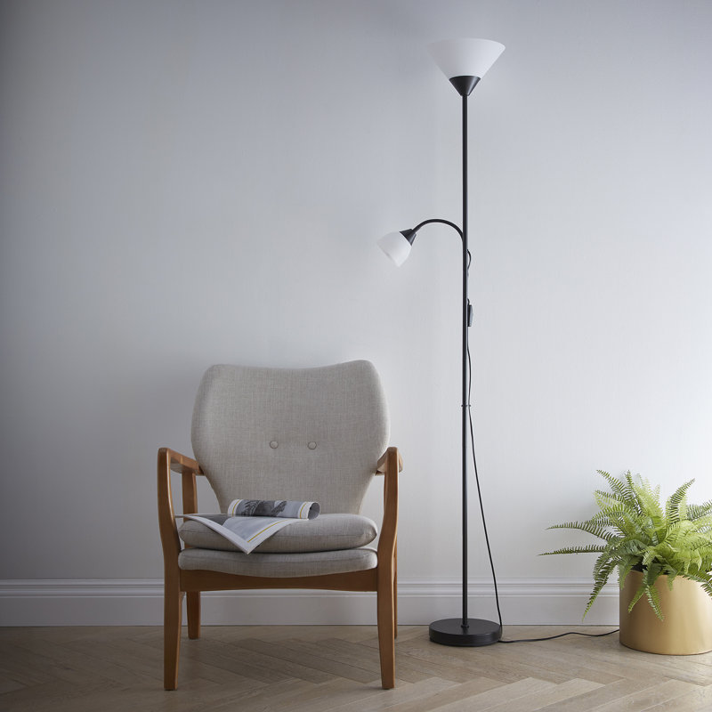 Estela 180cm Uplighter Floor Lamp, Black