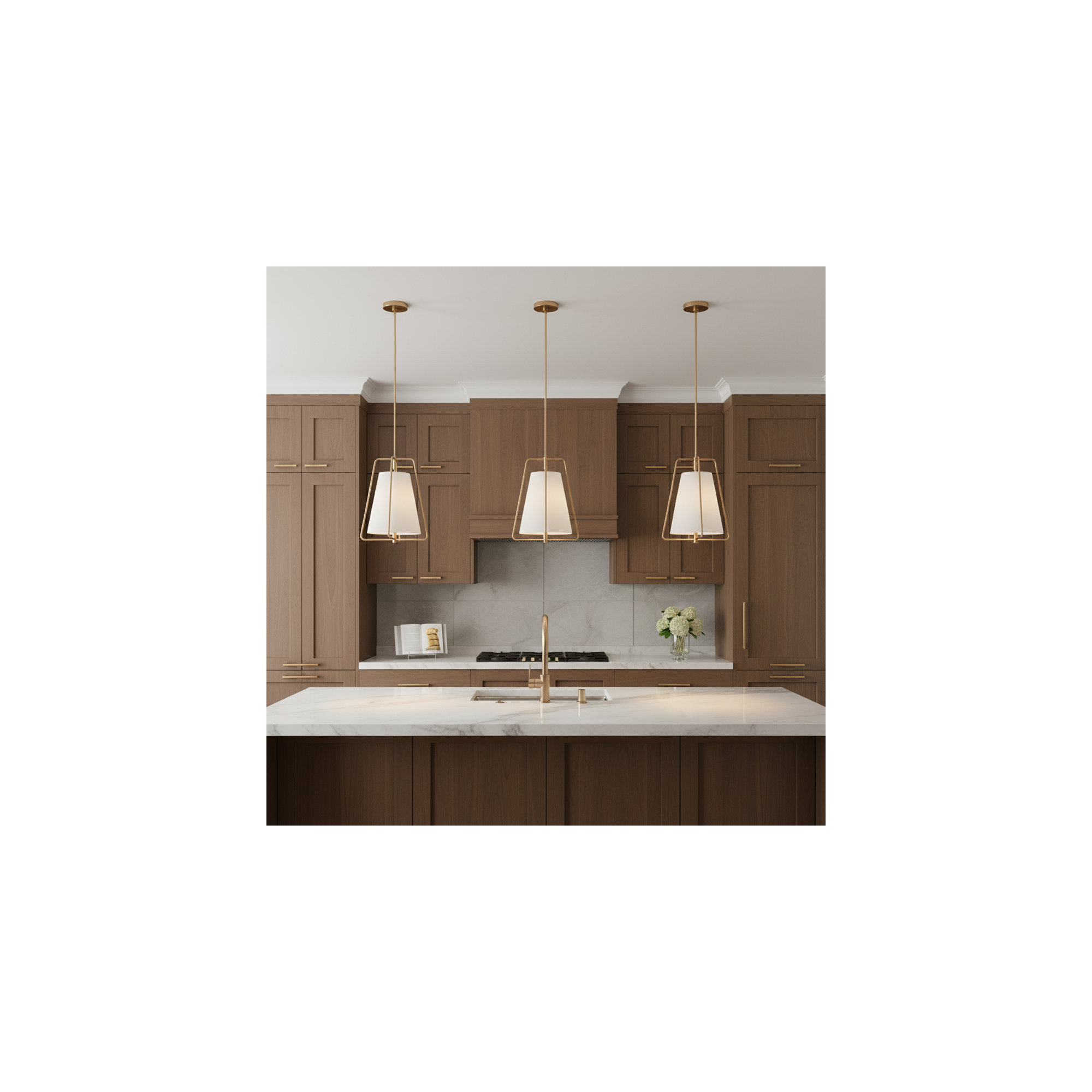 Single Light Dimmable Pendant, Satin Brass