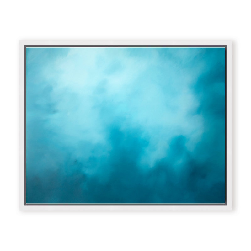 Coastal Retreat Underwater Clouds XV by - Floater Frame Print on Canvas, 16" H x 20" W x 2.375" D, Framed Canvas, White