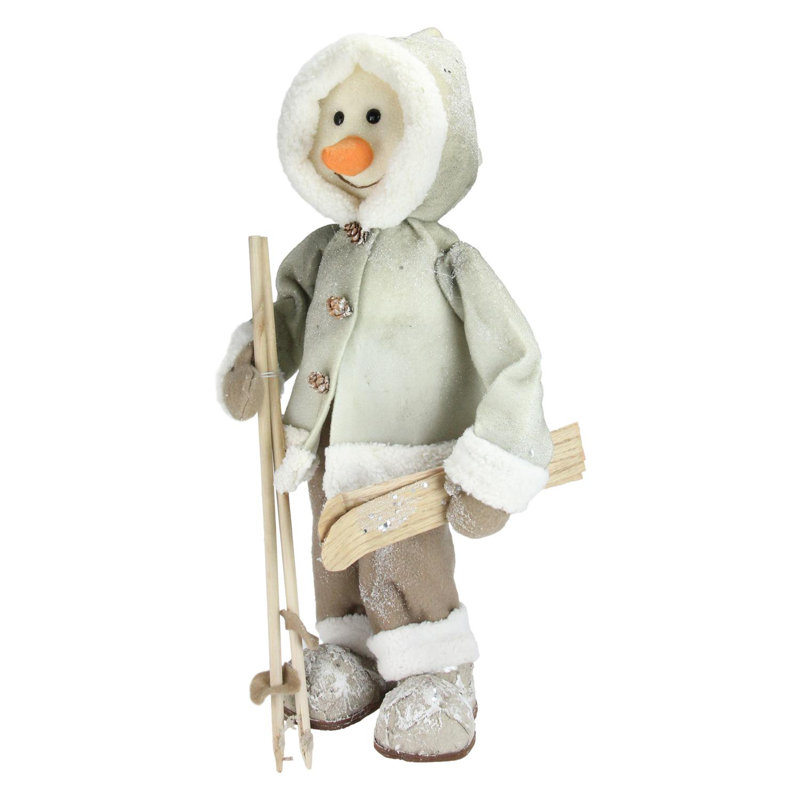 Décoration de Noël bonhomme de neige blanche et brune 21,5 po