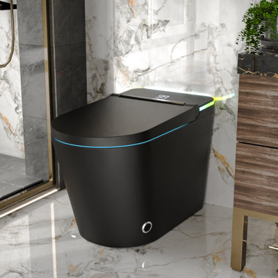 Sanoxis Smart Toilet With Auto Open/close Lid, Tankless Bidet Wash, Heated Seat, 1.28 Gpf Auto Flush, Warm Wash/dryer, Soft- Close, Deodorizer, And Remote Control