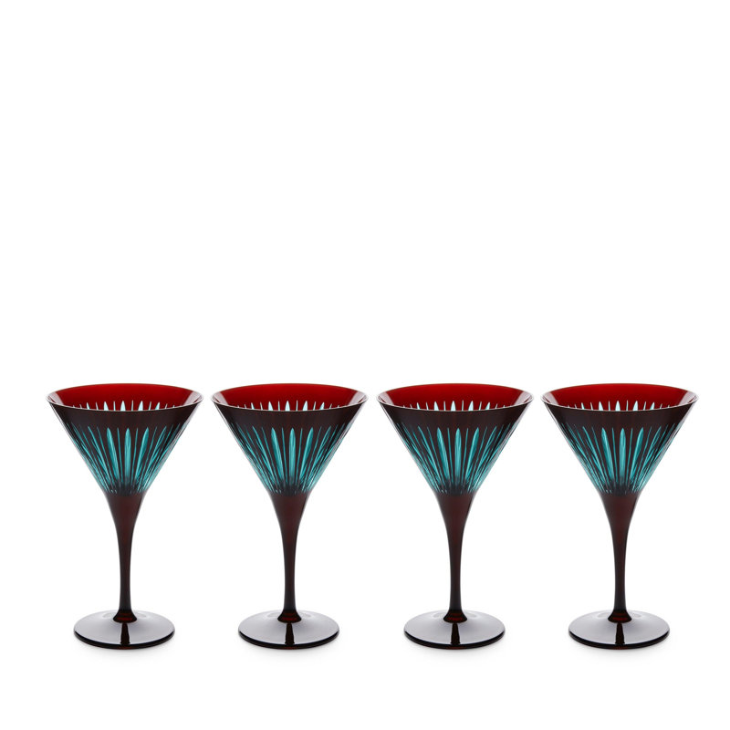 Prism Martini Glasses, Bordeaux