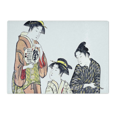 Tempered Glass Enjoying the Evening Cool by Torii Kiyonaga Chopping Board