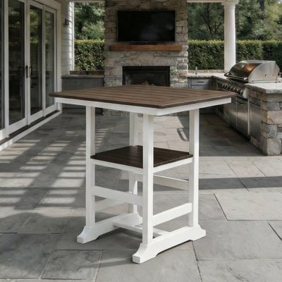 Table de comptoir carrée 37 po Featherstone, blanc