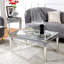  Glass Coffee Table Diamonds Mirrored Top Center Table 60x90cm