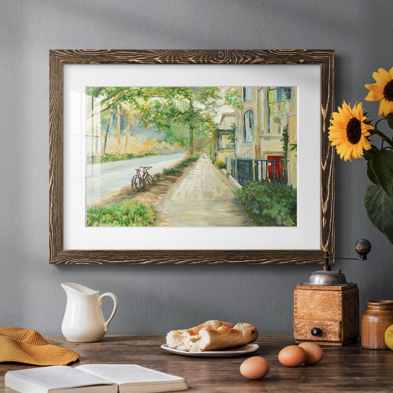 Sunny Side Of The Street, reproduction d'art encadrée, H 18 po x l 26 po, Noyer