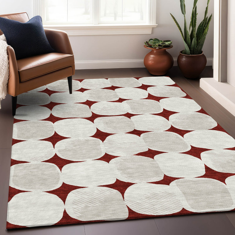 Tapis lavable à la machine intérieur / extérieur ACN870 bourgogne 1 pi 8 po x 2 pi 6 po, Rectangle 5 pi x 7 pi 6 po