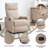 Heat Massage Manual Recliner Chair With Rocker And Swivel In Fabric For Living Room-938370713