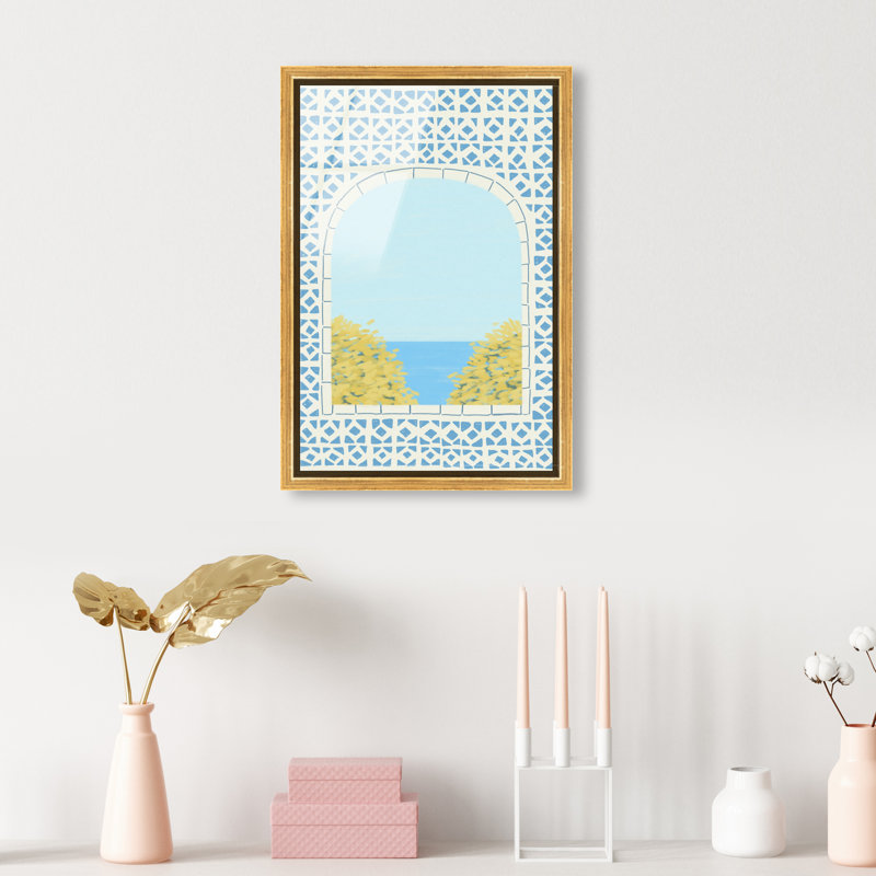 Mediterranean Window II High-Gloss Frameless Acrylic Glass Wall Art Architecture Print by Oliver Gal, Ready to Hang, 10 x 15