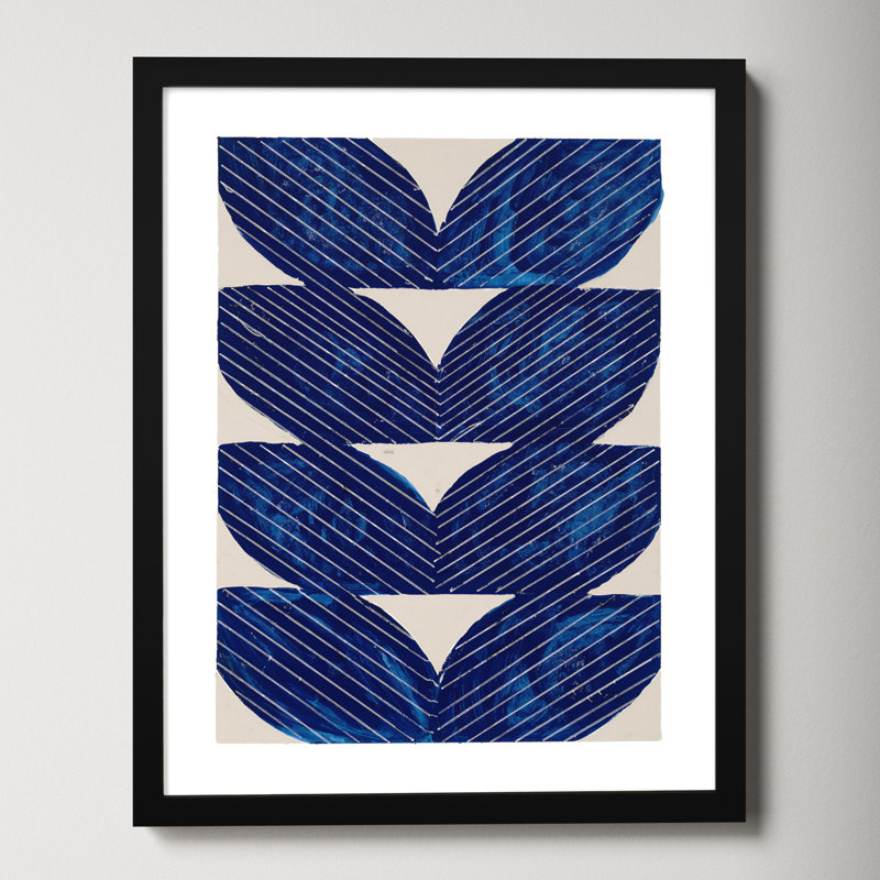 Navy Chevron by Andrea Stokes, 25" H x 20" W x 1.25" D, Black
