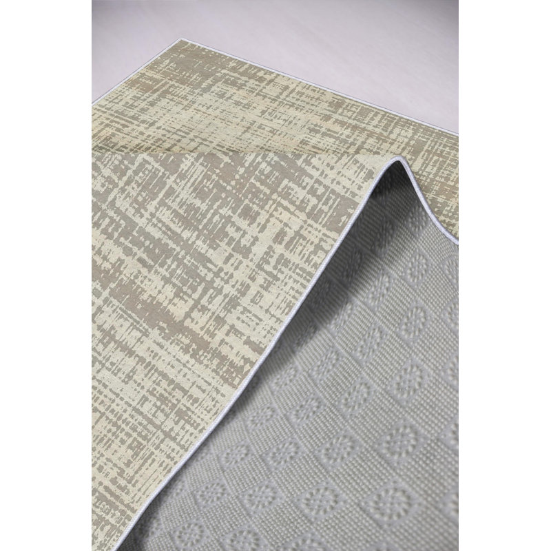 Elegant Dark Grey Area Rug, 3.9 x 5.9 ft | 100% Polyester, 650 g/m², 0.16 in Pile Height | Antibacterial, Eco-Friendly, Non-Slip PVC Dot Underside | Machine Washable, Perfect for Living Room & Bedroom Decor