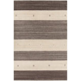 Elantra Wool Striped Area Rug in Brown