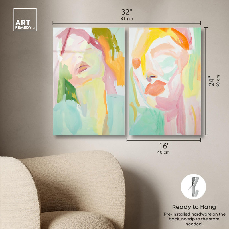 «Hues of Emotion», ensemble de décorations murales abstraites à motif acrylique par Art Remedy, prêt à accrocher, 16 x 24