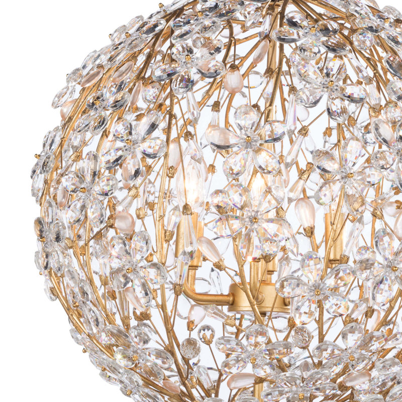 Cheshire Chandelier Small, Gold Leaf