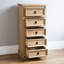 Doe Solid Wood 48cm W 5 - Drawer Chest of Drawers