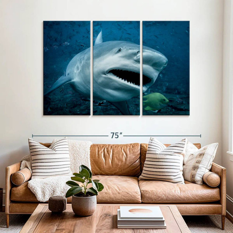 Brampt Bull Shark In Action, 42" H x 65" W