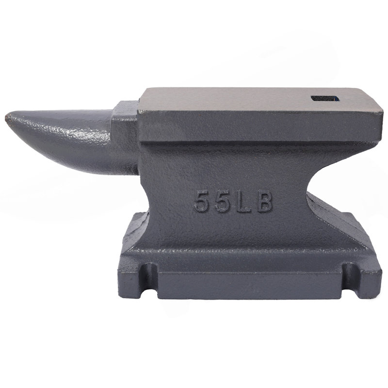 Enclume en fonte de 55 lb (25 kg), avec pavillon carré et base stable, pour plier, façonner et tordre, gris