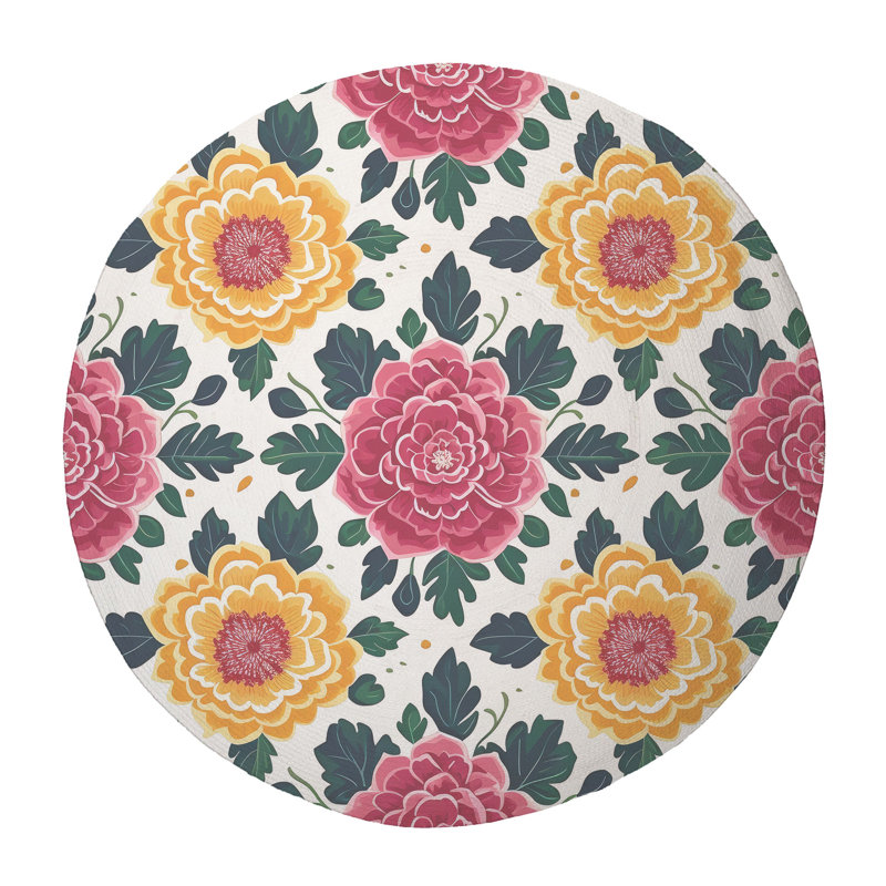 Tapis tressé Garden Whispers, Rond 5 pi