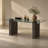 Washed Dining Table with Tempered Glass