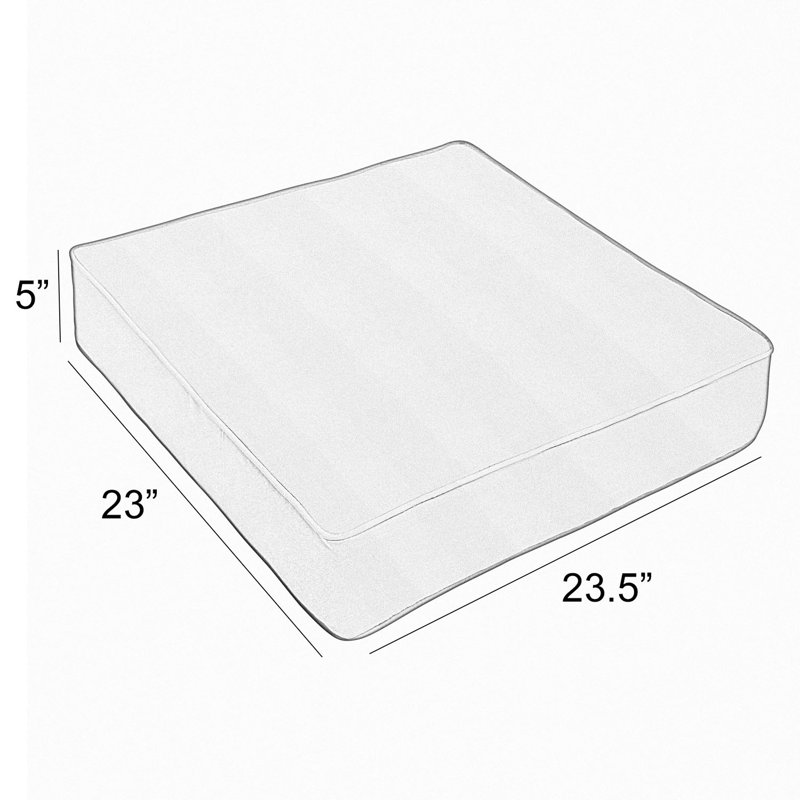 Sunbrella Outdoor 5'' Seat Cushion, 5" H x 23" W x 23.5" D, Coral