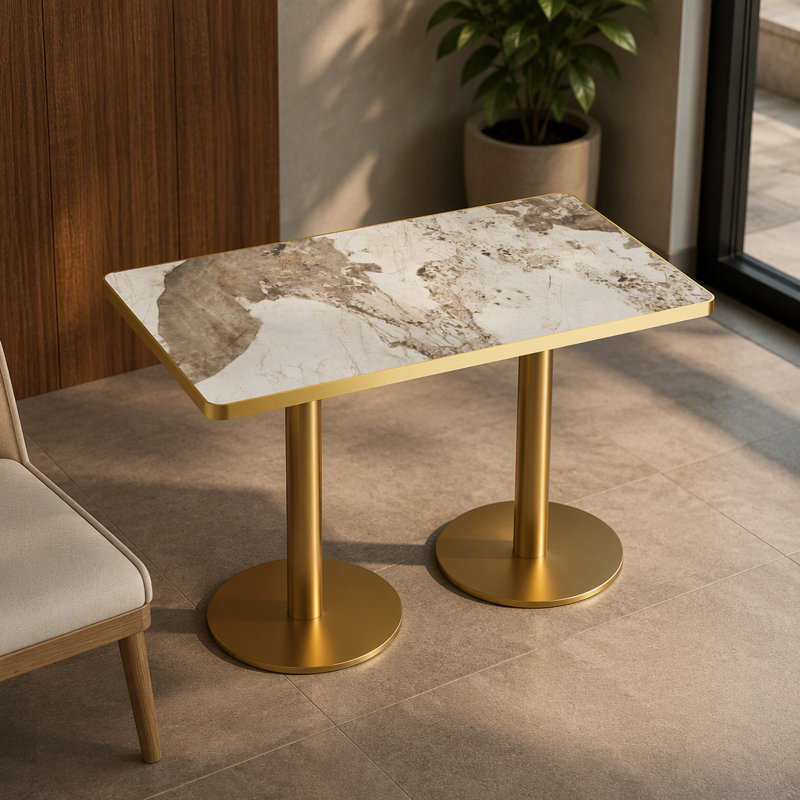 Dining Table, White+Gold