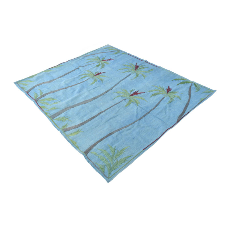 5 Ft Rectangle Poe Blue Rug