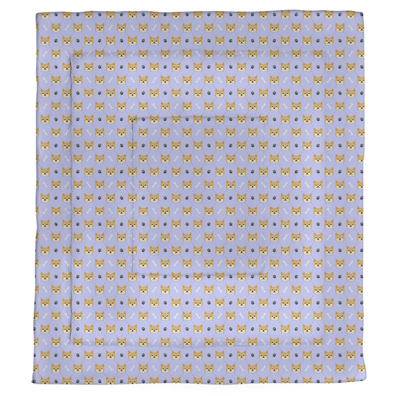 Édredon réversible simple Katelyn Elizabeth Shiba Inu, Édredon simple, Bleu