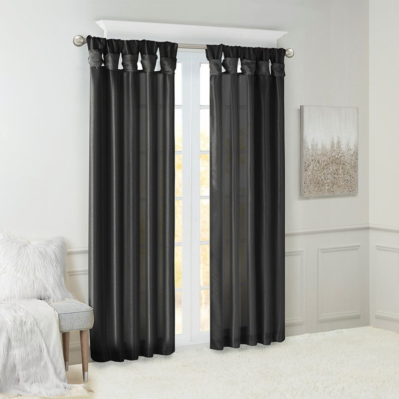 Panneau de rideau de fenêtre Elegant Twist, Noir
