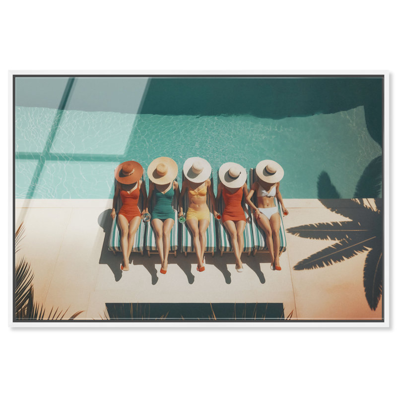 «Summer Squad Goals I», décoration murale encadrée à imprimé acrylique par Notoriart, cadre blanc, 54 x 36, H 37 po x l 55 po