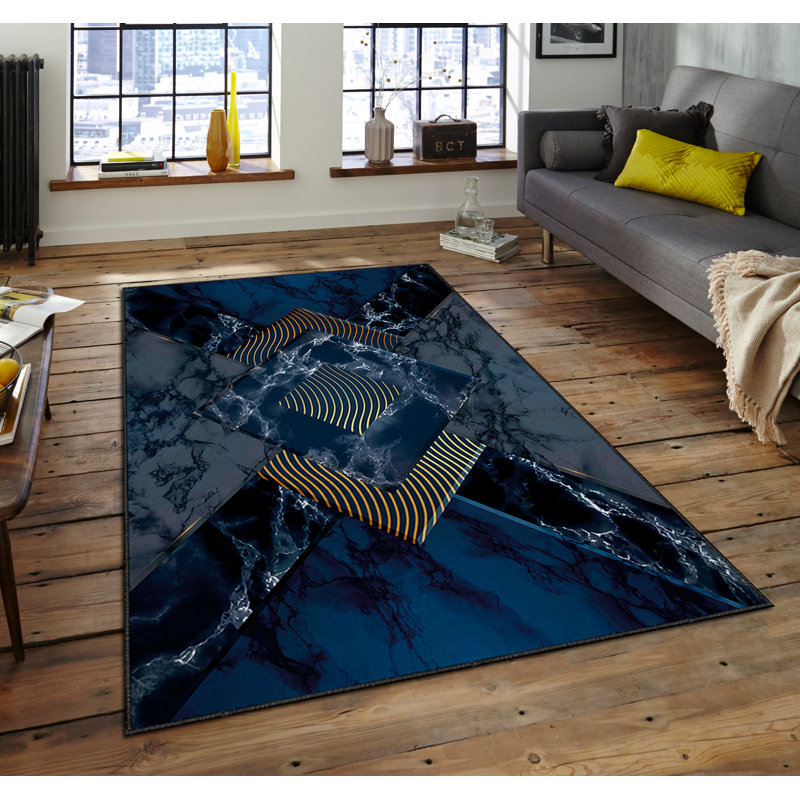 Luxurious Velvet Area Rug, 4.6 x 7.2 Feet | 100% Polyester, 740 g/m² | Non-Slip Felt Dot Underside, Machine Washable | Digital Print Design, Easy to Clean, Perfect for Living Room & Bedroom Décor