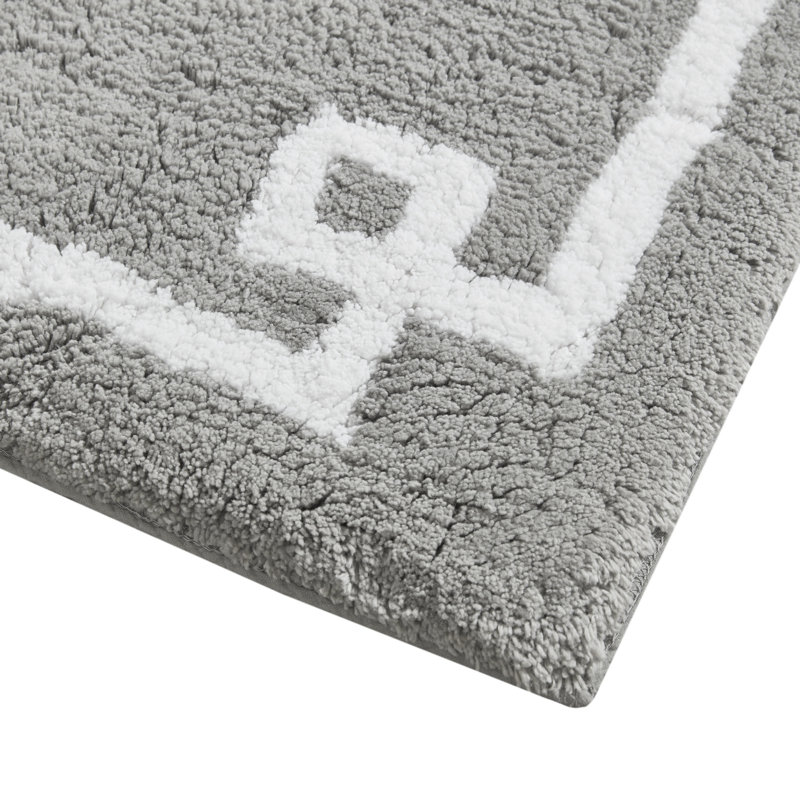 Evan 24" x 72" Grey Cotton Tufted Bath Rug