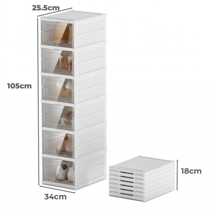 6 Pair Shoe Storage Box