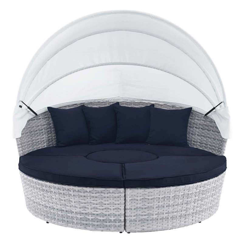 Modway Scottsdale Canopy Outdoor Patio Daybed, Navy