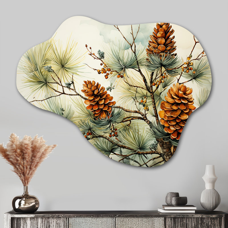 Pine Tree Pine Beauty II - Cloud Tree Pine Metal Wall Art, Asymmetrical Metal Wall Sculpture Print, 27" H x 35" W x 1" D