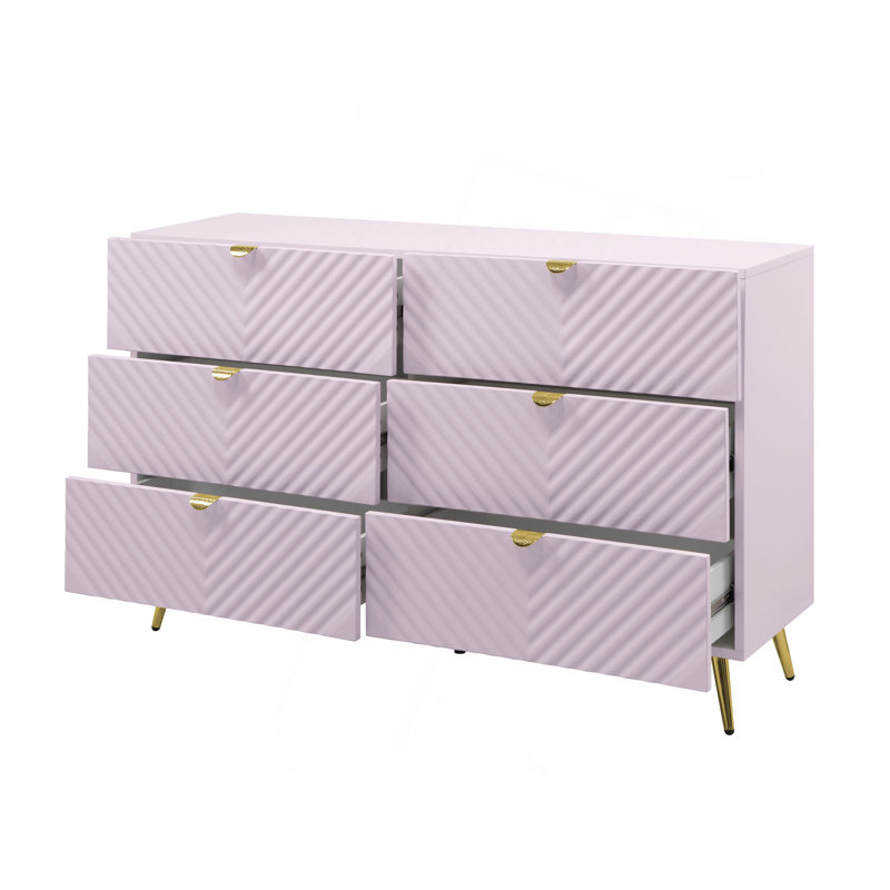 Commode rose à finition ultrabrillante