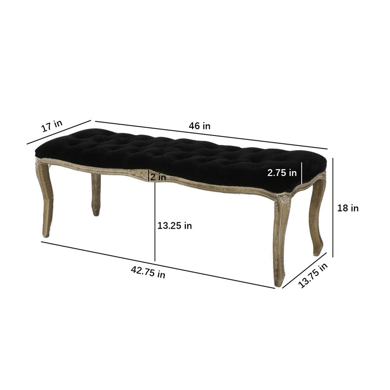 Keadrian Velvet Upholstered Bench