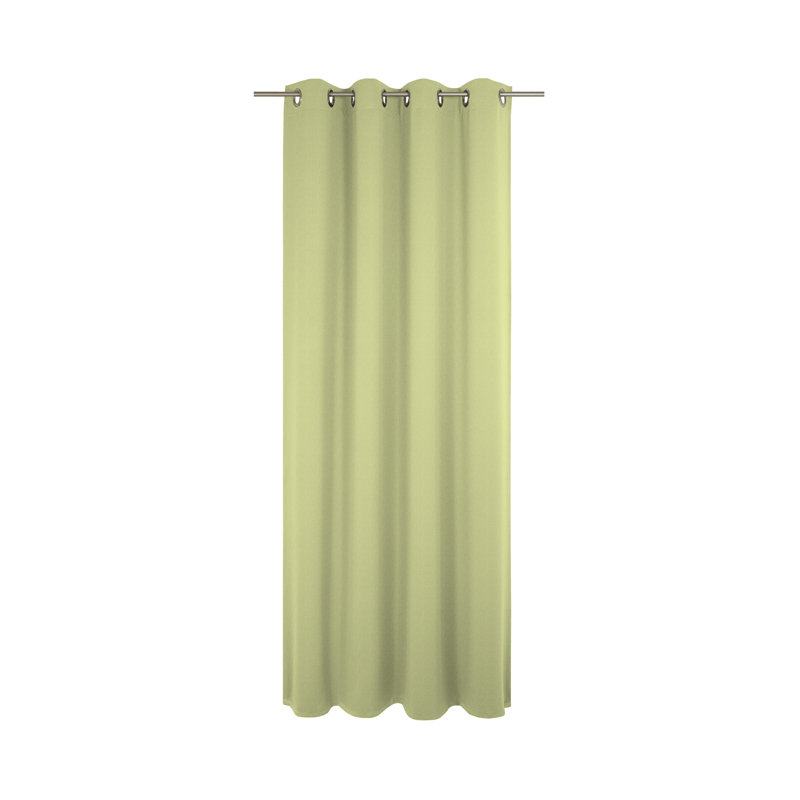 Sunday 82% Polyester And 18% Cotton Semi Sheer Curtain Single Panel, Green, 142cm Width x 305cm Drop