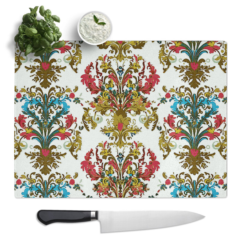 Victorian Pattern Floral Vol.2  Glass Chopping Board