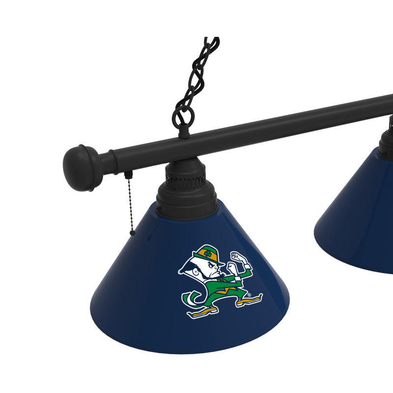 3 - Light Pool Table Lights Pendant, Black, Notre Dame Leprechaun