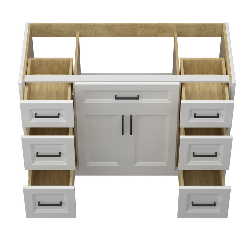 Armoire de meuble-lavabo autoportante 48 po, Gris