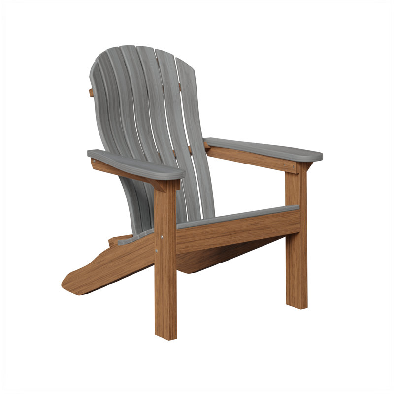 Berlin Gardens Contour Adirondack Chair, Driftwood Gray with Antique Mahogany