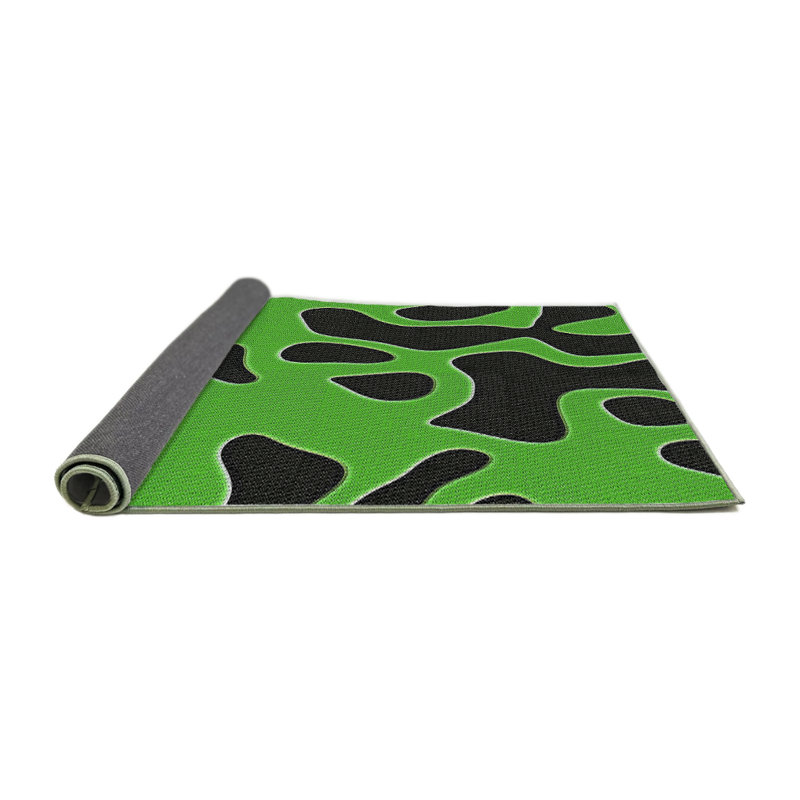 Vert abstrait Tapis décoratif, Rond 4 pi