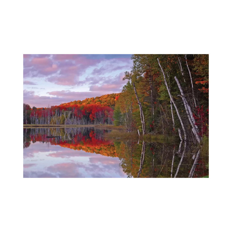 Sunset Glow on Council Lake 1 Piece Wrapped Canvas Wall Art, 20.32cm H x 30.48cm W x 1.91cm D
