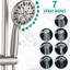 Douche murale - acier inoxydable, 7 modèles de jet, tuyau de 59 pouces, perceuse à 7 réglages - barre coulissante, structure entièrement métallique, corrosion