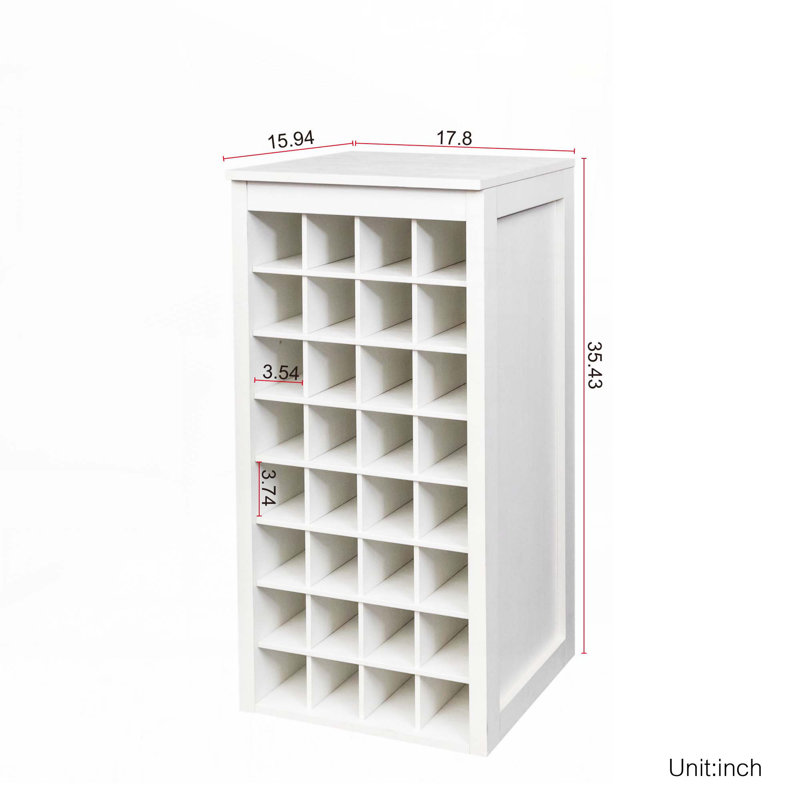 Riketa Modular 32 Wine Bar Cabinet Buffet Cabinet for Living Room Dining Room, White