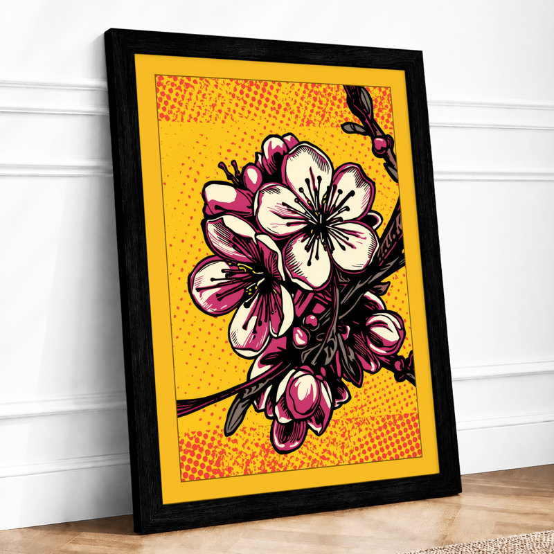 Pop Bloom Cluster Modern - Framed Print, A2 - 59.4 x 42.0 cm, Black